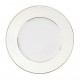 Assiette à aile plate ronde 20 cm porcelaine, service de table complet blanc avec galon or