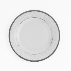 Assiette plate ronde à aile 21 cm Montbretia en porcelaine