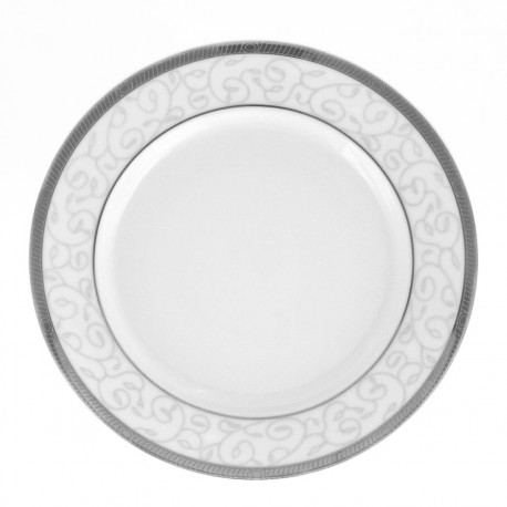 Assiette plate ronde à aile 27 cm Montbretia en porcelaine