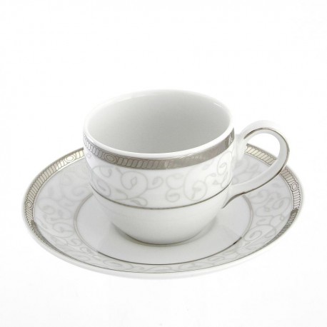 Tasse à café 100 ml avec soucoupe Montbretia en porcelaine