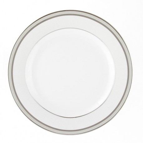 service de vaisselle complet, service avec galon de platine, art de la table, Assiette plate ronde 21 cm en porcelaine