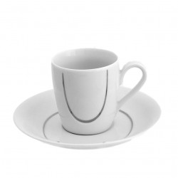 Tasse à café 100 ml avec soucoupe Sedum en porcelaine