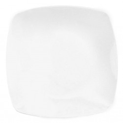 service en porcelaine blanc, Assiette plate carrée 25,5 cm