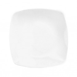 service en porcelaine, Assiette plate carrée 20 cm blanche