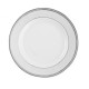 Plat rond à aile, plat blanc avec liseret platine, art de la table, service en porcelaine