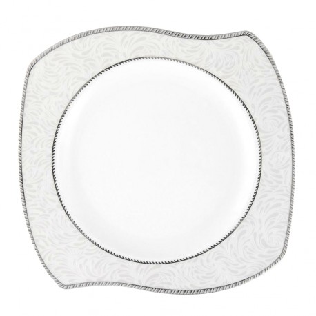 Assiette plate 27 cm (31 cm diag) Astilbe en porcelaine
