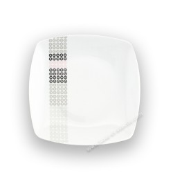 Assiette plate carrée 20 cm Mandalas (24 cm diag) en porcelaine