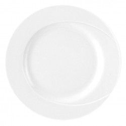 Assiette 27 cm plate ronde en porcelaine blanche - Lac des Cygnes