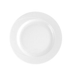 Assiette 20.5 cm plate ronde en porcelaine blanche - Lac des Cygnes