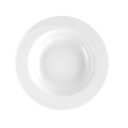 Assiette 23 cm ronde creuse en porcelaine blanche - Lac des Cygnes