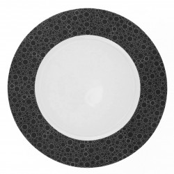BLACK OR WHITE Assiette plate ronde à aile 27 cm en porcelaine