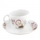 Tasse à thé 250 ml avec soucoupe Symphonie des Papillons en porcelaine