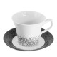 Tasse à thé 250 ml avec soucoupe Black or White en porcelaine blanche