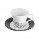 Tasse à café 100 ml avec soucoupe Black or White en porcelaine blanche