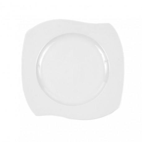 Assiette plate 22 cm (25 cm diag) Gaillarde en porcelaine blanche