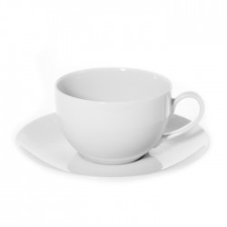 Tasse à thé 250 ml avec soucoupe Révérence Nivéenne en porcelaine blanche