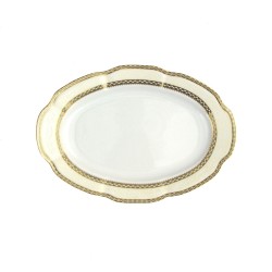 Ravier 24 cm ovale en porcelaine - Impression Chatoyante