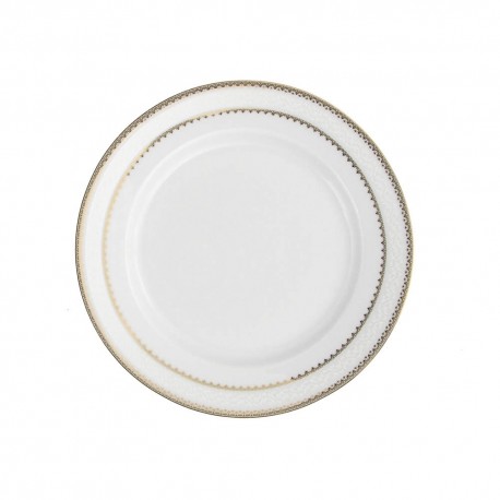 art de la table, service de table complet en porcelaine blanche, vaisselle galon or, assiette à pain