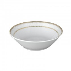 art de la table, service de table complet en porcelaine blanche, vaisselle galon or, coupelle en porcelaine