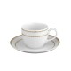 art de la table, service de table complet en porcelaine blanche, vaisselle galon or, tasse à café en porcelaine