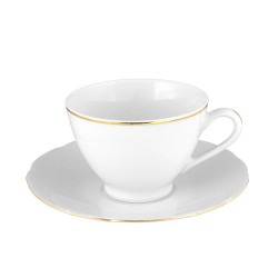 art de la table, service de table complet en porcelaine blanche, vaisselle galon or, tasse à thé en porcelaine