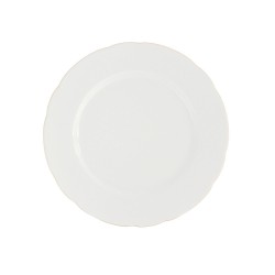 art de la table, service de table complet en porcelaine blanche, vaisselle galon or, assiette dessert en porcelaine