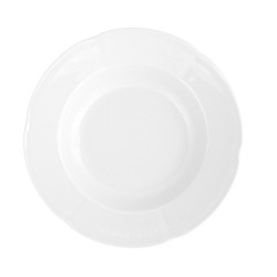 service de table complet, vaisselle en porcelaine blanche, assiette 22,5 cm ronde creuse, art de la table