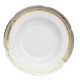 Assiette creuse, service de table complet, vaisselle en porcelaine blanche galon or et platine, art de la table, style ancien