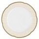 Assiette 27 cm ronde plate, service de table en porcelaine blanche décorée de galons d'or - Soleil Levant