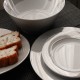 service de table complet, vaisselle en porcelaine blanche galon platine, art de la table de style classique