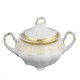 Sucrier 300 ml, service de table en porcelaine blanche décorée de galon d'or - Soleil Levant