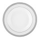  Assiette creuse à aile 22 cm en porcelaine, service de table en porcelaine blanche avec liseré de platine, couleur argentée