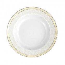 Assiette creuse à aile 22 cm Douce Nostalgie en porcelaine, art de la table, galon or