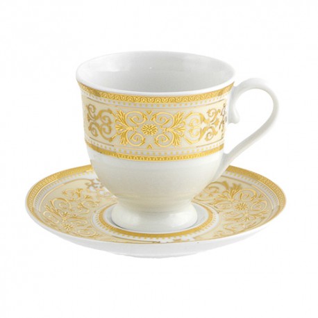 Tasse à thé 220 ml avec soucoupe 14 cm Ruban Impérial en porcelaine