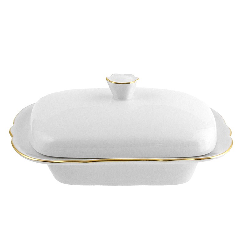 Beurrier rectangulaire en céramique avec récipient à beurre mignon, plat à beurre  couvert de style européen ( Color : Bianco ) : : Cuisine et Maison
