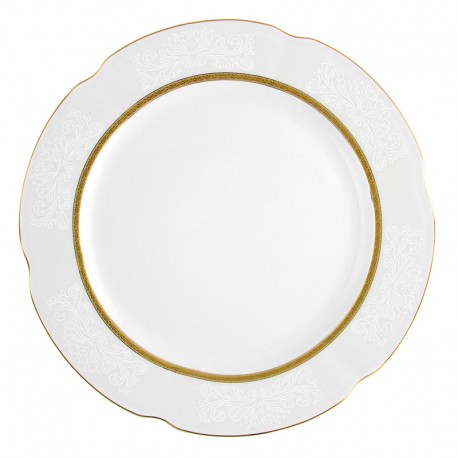 Assiette 27 cm ronde plate en porcelaine - Or romanesque