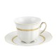 Tasse à thé 230 ml blanche décorée avec sa soucoupe Or Romanesque