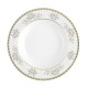 Assiette creuse à aile 22 cm Pensée Bucolique en porcelaine blanche décoration galon or