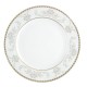 Assiette plate à aile 27 cm Pensée Bucolique en porcelaine blanche décoration galon or