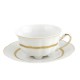 Tasse à thé 220 ml avec soucoupe en porcelaine blanche Or Romanesque