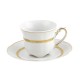 Tasse à café 100 ml avec soucoupe en porcelaine blanche Or romanesque