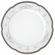 Assiette 27 cm ronde plate en porcelaine - Abondance platinique