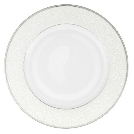 Assiette à aile plate ronde 27 cm la Roseraie en porcelaine