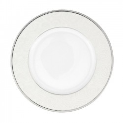 Assiette à aile plate ronde 20 cm La Roseraie en porcelaine