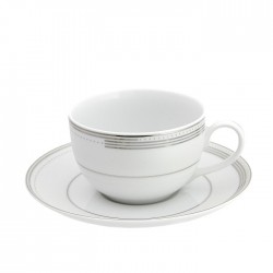 Tasse à thé en porcelaine avec galon de platine, service à thé en porcelaine, service à café en porcelaine, service de table