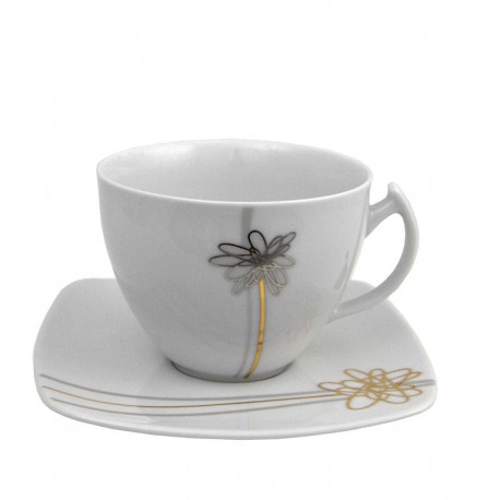 Tasse à thé 250 ml avec soucoupe 14 cm Songe d’Automne en porcelaine