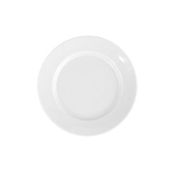 Assiette 17 cm plate ronde à aile Révérence Nivéenne en porcelaine blanche