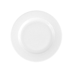 Assiette 21 cm plate ronde à aile Révérence Nivéenne en porcelaine blanche