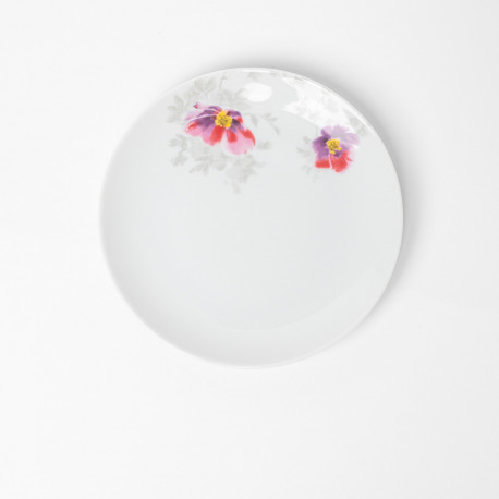 Assiette plate ronde 16.5 cm Brume du Cosmos en porcelaine