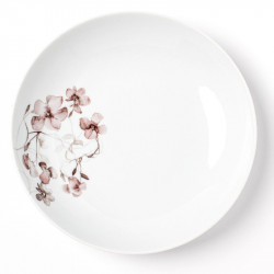 Assiette creuse en porcelaine fine 22,5 cm de forme calotte